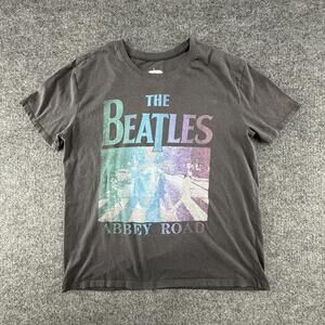 The Beatles Abbey Road Shirt Youth Large 12-14 Gray Graphic Tee Band Music